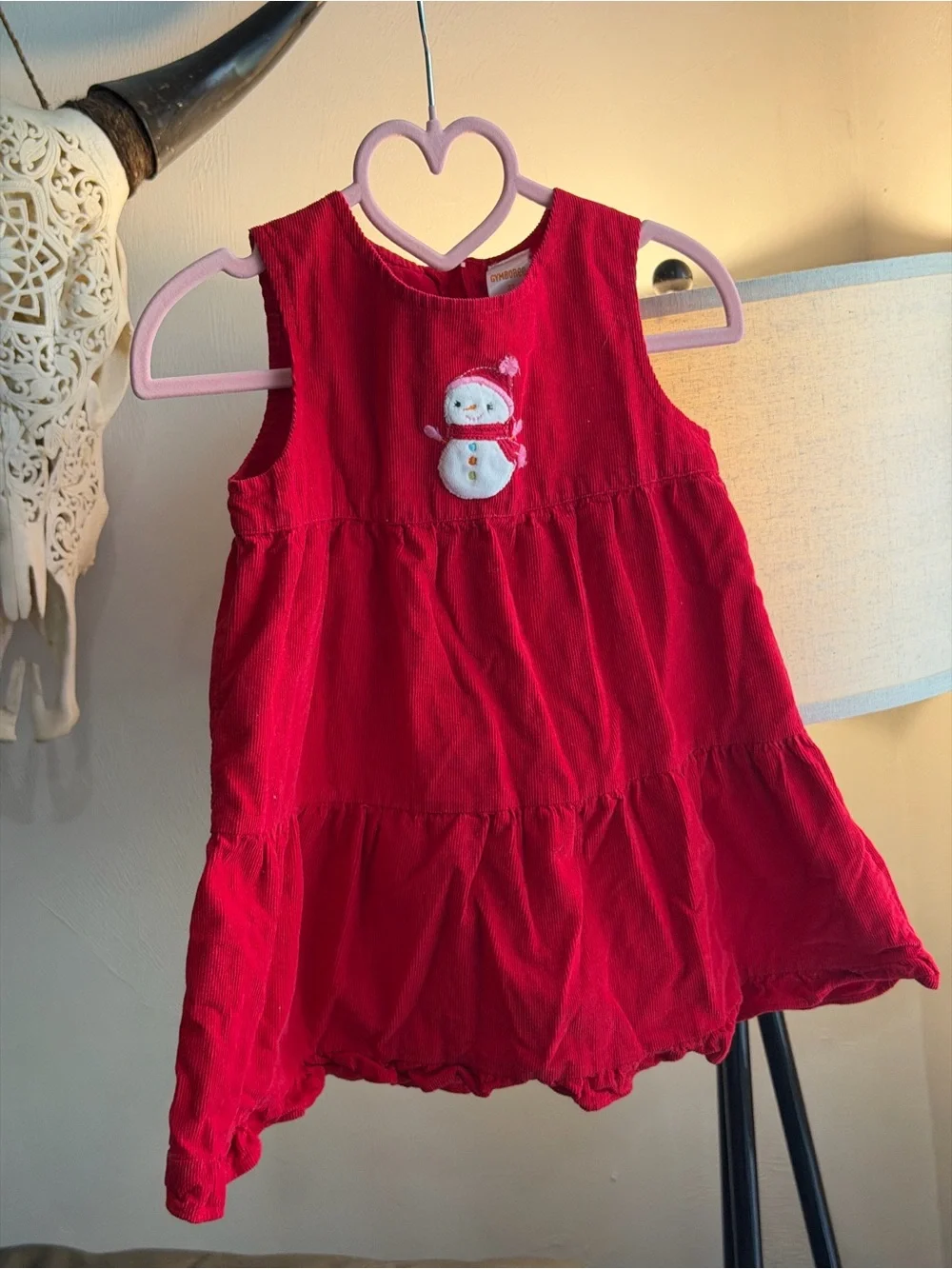 Red Girls Holiday Corduroy Dress